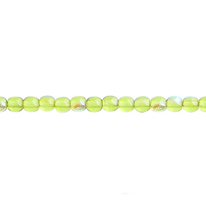 Czech Druk Beads Transparent Olivine AB