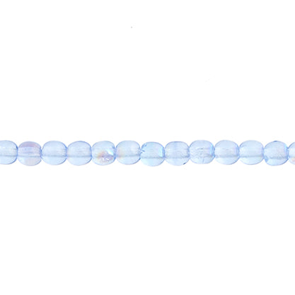 Czech Druk Beads Transparent Light Sapphire AB