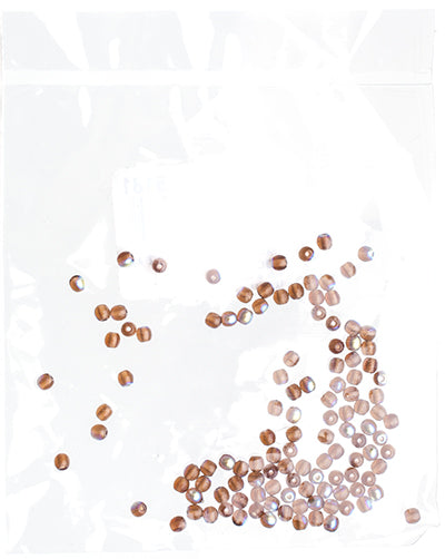 Czech Druk Beads Transparent Smoked Topaz AB