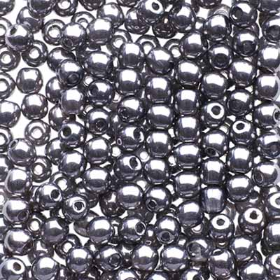 Czech Druk Beads Transparent Crystal Chrome
