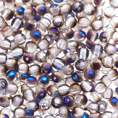 Czech Druk Beads Transparent Crystal Azuro