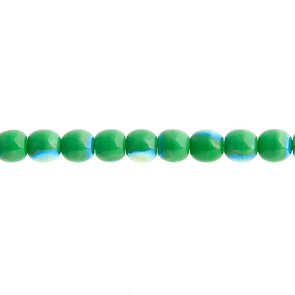 Czech Druk Beads Opaque Green AB