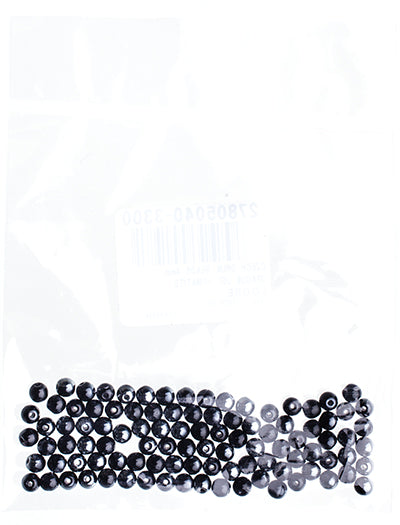 Czech Druk Beads Opaque Jet Hematite