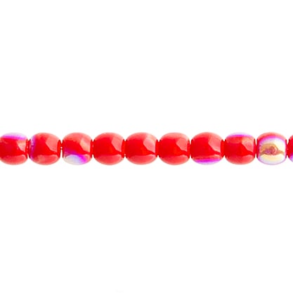 Czech Druk Beads Opaque Red AB