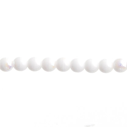 Czech Druk Beads Opaque Chalk White AB