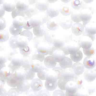 Czech Druk Beads Opaque Chalk White AB