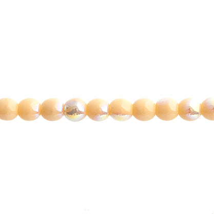 Czech Druk Beads Opaque Ivory AB