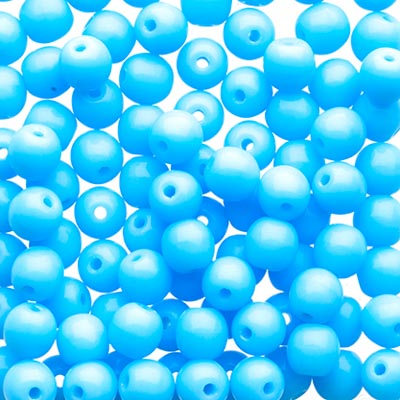 Czech Druk Beads Opaque Blue Turquoise