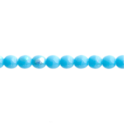 Czech Druk Beads Opaque Blue Turquoise AB