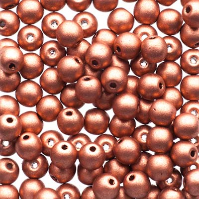 Czech Druk Beads Opaque Copper