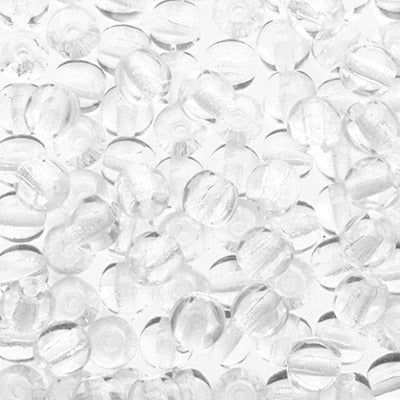 Czech Druk Beads Transparent Crystal