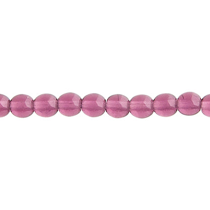 Czech Druk Beads Transparent Amethyst