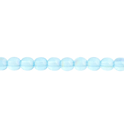 Czech Druk Beads Transparent Aqua AB