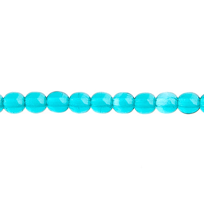 Czech Druk Beads Transparent Blue Zircon