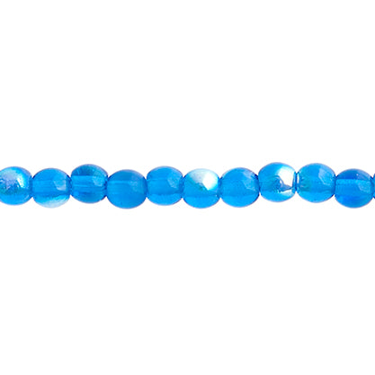 Czech Druk Beads Transparent Capri Blue AB