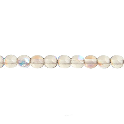 Czech Druk Beads Transparent Black Diamond AB