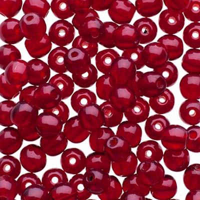 Czech Druk Beads Transparent Garnet