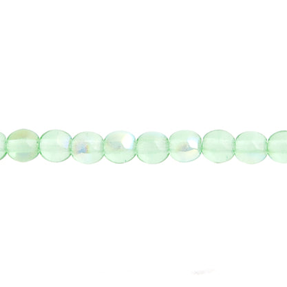 Czech Druk Beads Transparent Peridot AB