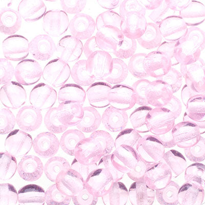 Czech Druk Beads Transparent Light Rose