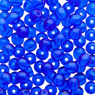 Czech Druk Beads Transparent Sapphire