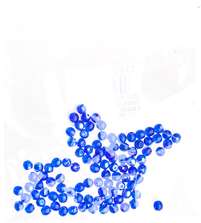 Czech Druk Beads Transparent Sapphire AB