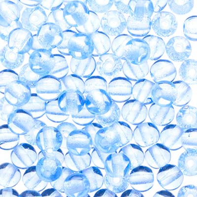 Czech Druk Beads Transparent Light Sapphire
