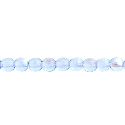 Czech Druk Beads Transparent Light Sapphire AB