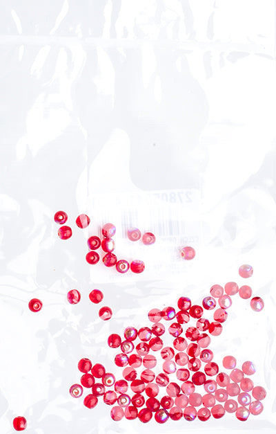 Czech Druk Beads Transparent Siam AB