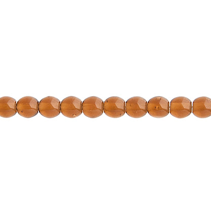 Czech Druk Beads Transparent Smoked Topaz
