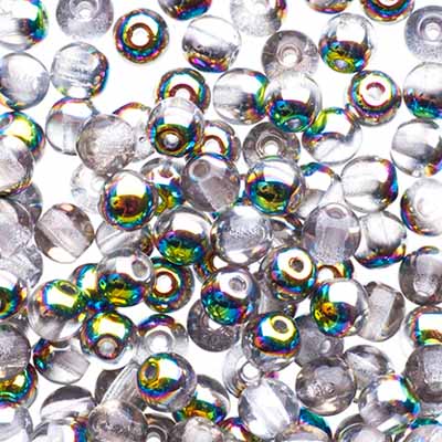 Czech Druk Beads Transparent Crystal Vitrail
