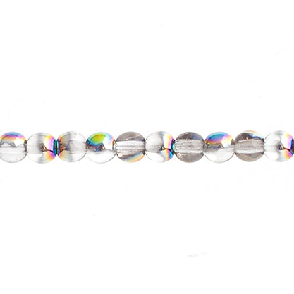 Czech Druk Beads Transparent Crystal Medium Vitrail