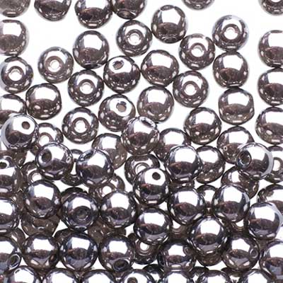 Czech Druk Beads Transparent Crystal Chrome