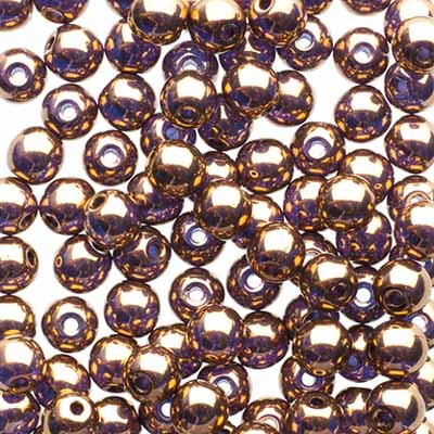Czech Druk Beads Transparent Crystal Bronze