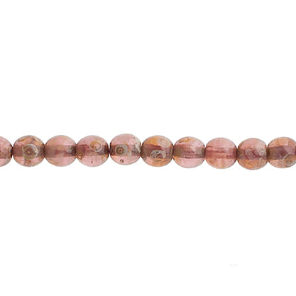 Czech Druk Beads Transparent Amethyst Travertine