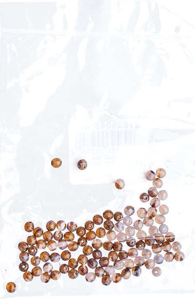 Czech Druk Beads Transparent Amethyst Travertine