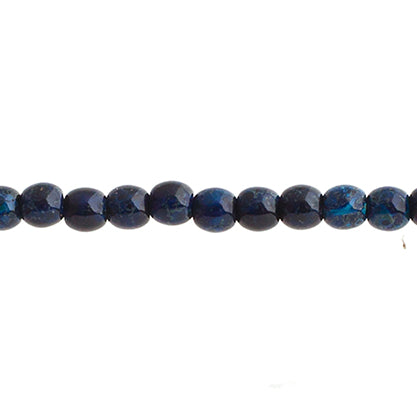 Czech Druk Beads Transparent Dark Blue Travertine