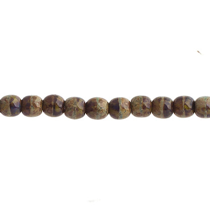 Czech Druk Beads Opaque Olivine Travertine