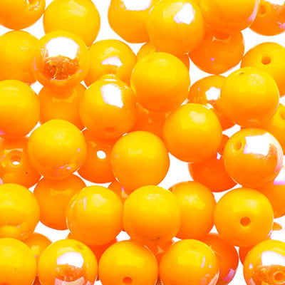 Czech Druk Beads Opaque Orange AB