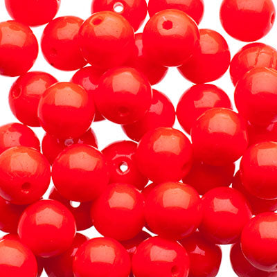 Czech Druk Beads Opaque Red
