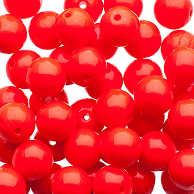 Czech Druk Beads Opaque Red