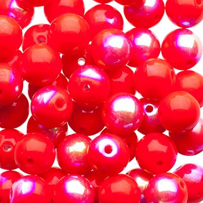 Czech Druk Beads Opaque Red AB