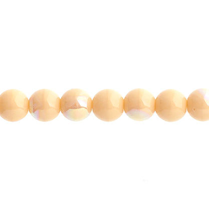 Czech Druk Beads Opaque Ivory AB