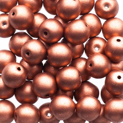 Czech Druk Beads Opaque Copper