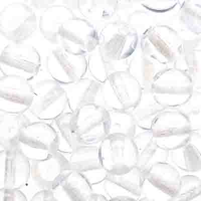 Czech Druk Beads Transparent Crystal