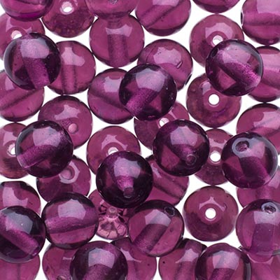 Czech Druk Beads Transparent Amethyst
