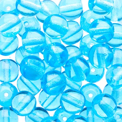 Czech Druk Beads Transparent Aqua