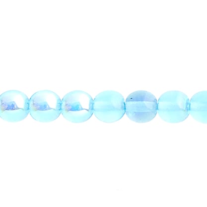 Czech Druk Beads Transparent Aqua AB