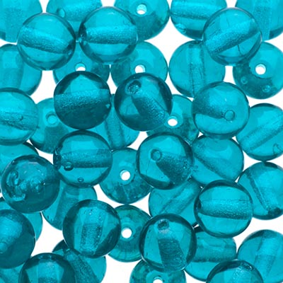 Czech Druk Beads Transparent Blue Zircon