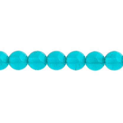 Czech Druk Beads Transparent Blue Zircon