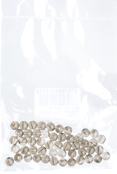 Czech Druk Beads Transparent Black Diamond